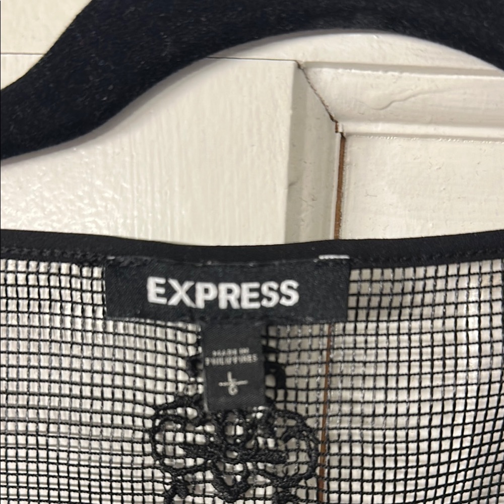 Express Sheer Black Blouse with Intricate Embroidery - Picture 2 of 3